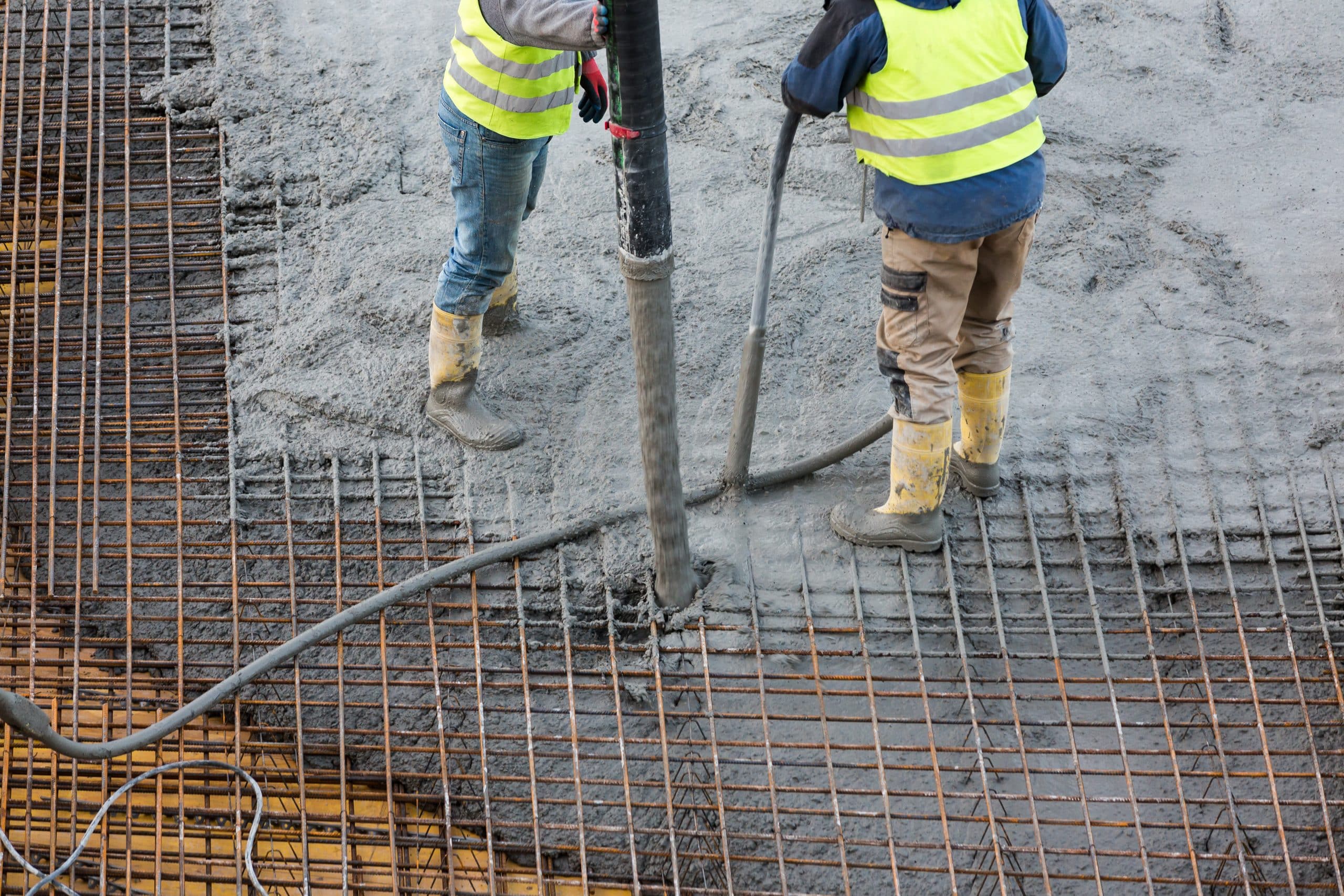 Concrete Pump in Action by builders